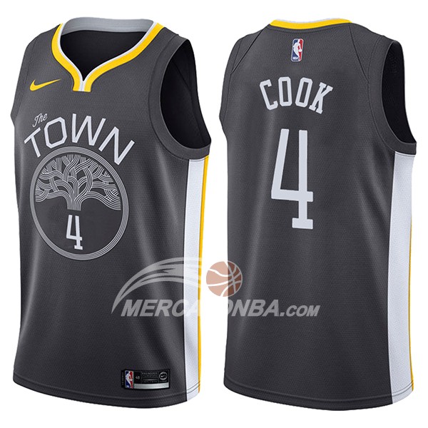 Maglia NBA Golden State Warriors Quinn Cook The Town Statement 2017-18 Nero
